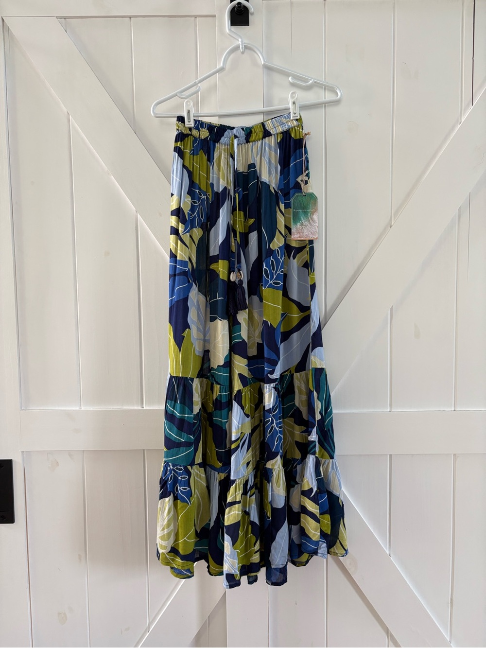 True Destinations Resort Wear Tropical Tiered Ruffle Wide Leg Pants with Shells
